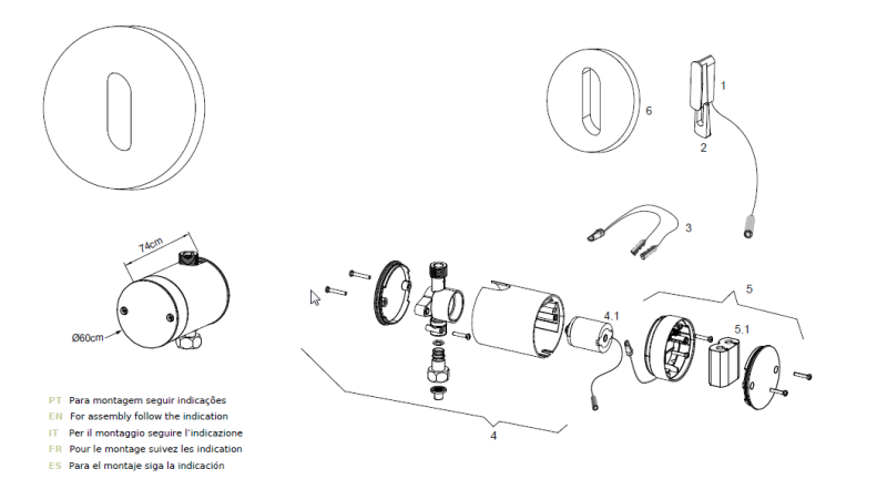 Waterevolution Flow inbouw wastafel met infraroodsensor op batterijen geborsteld gun metal T118EBGME
